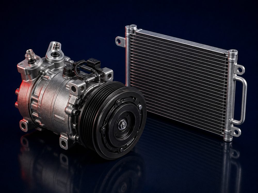 New A/C compressor and condenser for GM vehicles, OEM specification