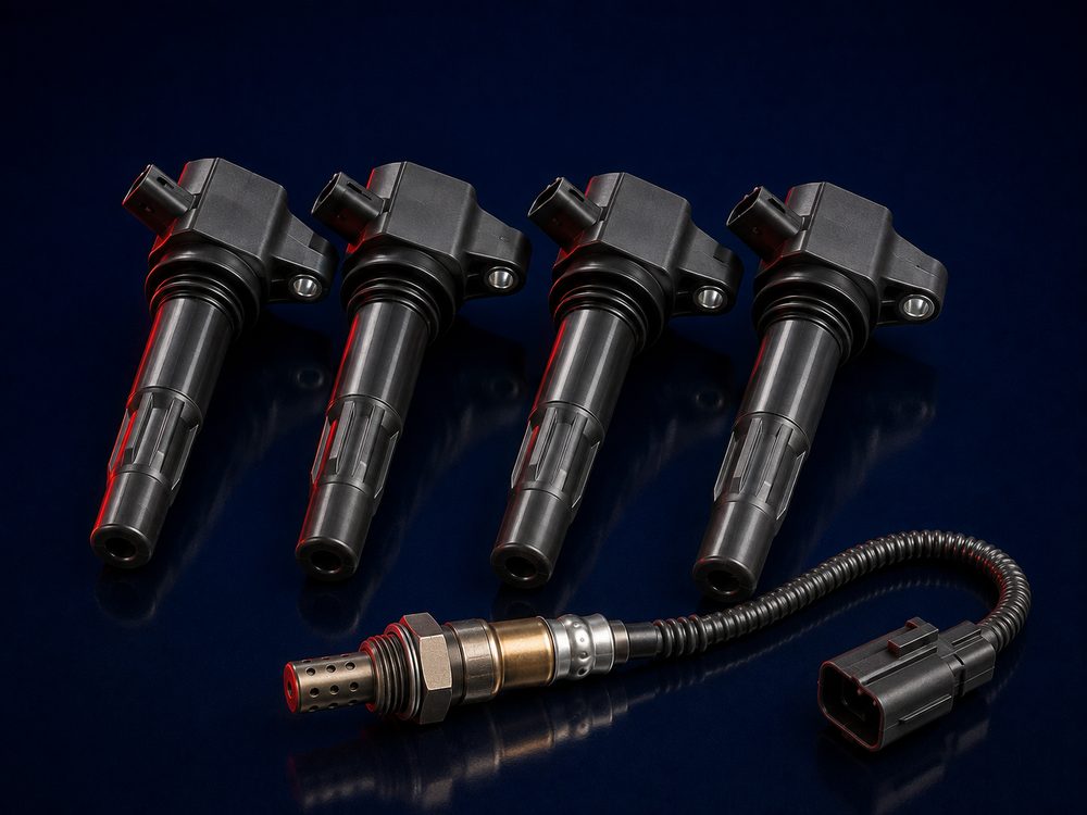 Set of GM ignition coils and oxygen sensor, OEM specification