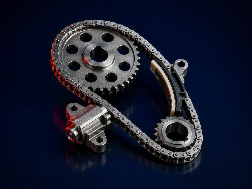 GM timing chain kit with sprockets and tensioner, OEM specification