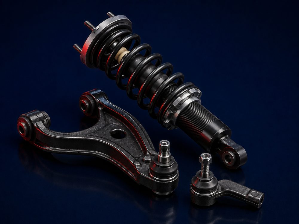 GM shock absorber, control arm and ball joint, OEM specification